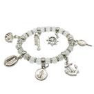 Pulseira Iemanjá Rainha do Mar Pedras de Cristal Ajustável