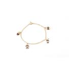 Pulseira Infantil 15cm Charms Divertidos Prata Banho Ouro