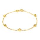Pulseira Infantil Bebê Em Ouro 18k Bola Bolinha 3mm