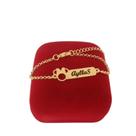 Pulseira Infantil Bebê Minnie Nome Folheado A Ouro 18k