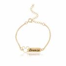 Pulseira Infantil Bebê Nome Mickey Minnie Folheado A Ouro18k