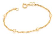 Pulseira Infantil Bolas Ocas Med 14 Cm Rommanel 551392
