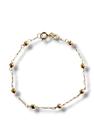 PULSEIRA INFANTIL BOLINHAS 3mm EM OURO 18K/750 - 13cm