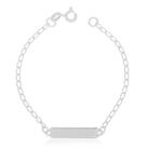 Pulseira Infantil Chapinha Bordas Prata 925