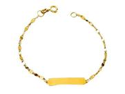 Pulseira Infantil Chapinha Ouro 18K - 0.99