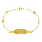 Pulseira Infantil Com Bolinhas Em Ouro 18k Chapinha Baby