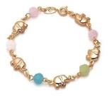 Pulseira Infantil Com Elefantes Folheada Ouro 18k Semi Joia Pulseira Infantil Com Elefantes Folheada Ouro 18k Semi Joia
