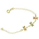 Pulseira Infantil Com Libélulas Coloridas PRI Style Folheada A Ouro 18K Antialérgica