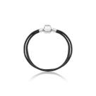 Pulseira Infantil Cordão Preto com Revestimento Prata