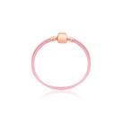 Pulseira Infantil Cordão Rosa Revestida em Ouro Rosê