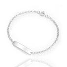 Pulseira Infantil Criança Chapa Lisa Prata Legitima 925