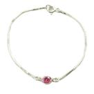 Pulseira Infantil Criança Pedra Zirconia Rosa Prata Legitima 925 Pulseira Infantil Criança Pedra Zirconia Rosa Prata Legitima 925