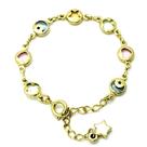 Pulseira Infantil Cristal Colorids Lua Estrela Trevo Coração Banho De Ouro 18k 1205 Pulseira Infantil Cristal Colorids Lua Estrela Trevo Coração Banho De Ouro 18k 1205
