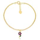 Pulseira Infantil Florzinha Colorida Folheada A Ouro