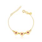 Pulseira Infantil Florzinhas Revestida em Ouro