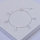 Pulseira Infantil Folheada a Prata Pingente Borboleta