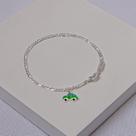 Pulseira Infantil Folheada Prata Elo 3x1 com Carro Verde