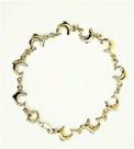 Pulseira Infantil Golfinhos Banho Ouro 18k 1585