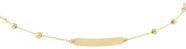 Pulseira Infantil Nome Ouro 18k 750 Bolinhas 3 Mm 13 Cm