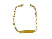 Pulseira Infantil Portuguesa Plaquinha Ouro 18K - 1.68
