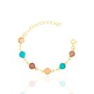 Pulseira Infantil Zircônias Redondas Colors Banhada a Ouro Pulseira Infantil Zircônias Redondas Colors Banhada a Ouro