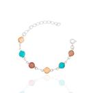 Pulseira Infantil Zircônias Redondas Colors Banhada a Prata