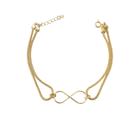 Pulseira Infinito e Malha Dupla Banhada a Ouro Pulseira Infinito e Malha Dupla Banhada a Ouro