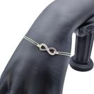 Pulseira Infinito Liso Cravejada Zircônia - Prata 925 Pulseira Infinito Liso Cravejada Zircônia - Prata 925