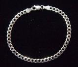 Pulseira Italiana Masculina 5mm X 21cm Grumet Em Prata 925