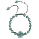 Pulseira Jade Rose feita à mão para mulheres, ajustável