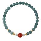 Pulseira Jadeite para mulheres com ágata vermelha do sul e pérola