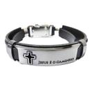 Pulseira Jesus é o Caminho Pulseira Masculina Ajustável Material Sintético