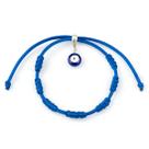 Pulseira Kabbalah 7 Nós Olho Grego Ajustável Azul Royal
