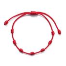 Pulseira Kabbalah 7 Nós Proteção, Cor Vermelho