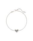 Pulseira Kendra Scott Ari Coração com Drusa de Platina e Banho de Ródio Pulseira Kendra Scott Ari Coração com Drusa de Platina e Banho de Ródio