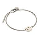 Pulseira Key Design Signo Escorpião de Aço Prata Ajustável