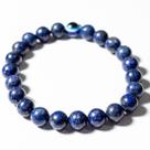 Pulseira Lápis Lazúli Com Olho Grego Bolinha 8mm