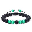 Pulseira Lava Stone com miçangas verdes para homens e mulheres