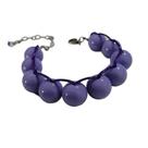 Pulseira Lilás Grande Bolas Artesanal Contas Lilás Pulseira Lilás Grande Bolas Artesanal Contas Lilás