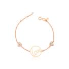 Pulseira Love com Zircônias Revestida em Ouro Rosê