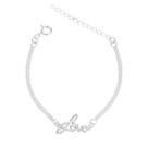 Pulseira Love Groumet Fio Duplo em Prata 925