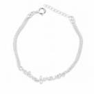 Pulseira Love Groumet Fio Duplo em Prata 925