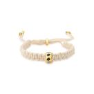 Pulseira Macramê de Algodão com Pingente Café Revestido em Ouro