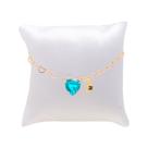 Pulseira Madrinha Azul Folheada Ouro Almofada com Inicial