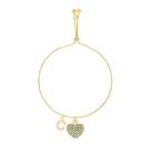 Pulseira Madrinha Coração Cheio De Strass Folheado A Ouro