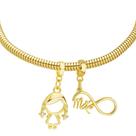 Pulseira Mãe e Filha Berloque Banhado a Ouro 18k