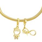 Pulseira Mãe e Filho Berloque Banhado a Ouro 18k