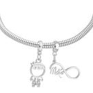 Pulseira Mãe e Filho Berloque Banhado a Prata 925 Pulseira Mãe e Filho Berloque Banhado a Prata 925