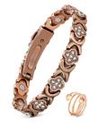 Pulseira magnética e conjunto de anéis Feraco Pure Copper para mulheres