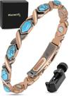 Pulseira magnética MagnetrX Pure Copper com turquesa feminina